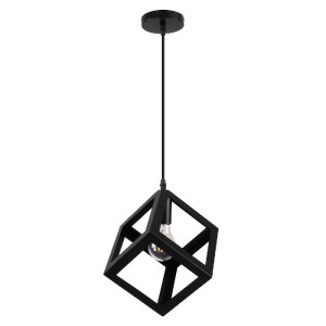 glo-00801-00801_2 GLOBOSTAR® CUBE 00801 ΜΟΝΤΕΡΝΟ ΚΡΕΜΑΣΤΟ ΦΩΤΙΣΤΙΚΟ ΑΝΑΡΤΗΣΗ ΜΟΝΟΦΩΤΟ 1 X E27 IP20 ΜΑΥΡΟ ΜΕΤ