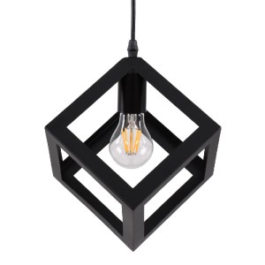 glo-00801-00801_4 GLOBOSTAR® CUBE 00801 ΜΟΝΤΕΡΝΟ ΚΡΕΜΑΣΤΟ ΦΩΤΙΣΤΙΚΟ ΑΝΑΡΤΗΣΗ ΜΟΝΟΦΩΤΟ 1 X E27 IP20 ΜΑΥΡΟ ΜΕΤ
