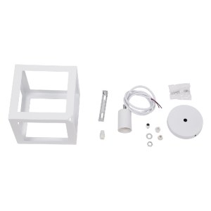 glo-00802-00802_7 GLOBOSTAR® CUBE 00802 ΜΟΝΤΕΡΝΟ ΚΡΕΜΑΣΤΟ ΦΩΤΙΣΤΙΚΟ ΠΛΕΓΜΑ ΜΟΝΟΦΩΤΟ 1 X E27 IP20 ΛΕΥΚΟ ΜΕΤΑΛ