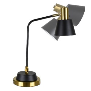 glo-00834-00834_5 GLOBOSTAR® LETO 00834 ΜΟΝΤΕΡΝΟ ΕΠΙΤΡΑΠΕΖΙΟ ΦΩΤΙΣΤΙΚΟ ΓΡΑΦΕΙΟΥ ΜΟΝΟΦΩΤΟ ΜΕΤΑΛΛΙΚΟ ΜΑΥΡΟ - Χ