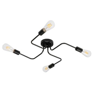 glo-00838-00838_0 GLOBOSTAR® LIBERTA 00838 ΜΟΝΤΕΡΝΟ ΦΩΤΙΣΤΙΚΟ ΟΡΟΦΗΣ ΠΛΕΓΜΑ ΠΟΛΥΦΩΤΟ 4 X E27 IP20 ΜΑΥΡΟ ΜΕΤΑ