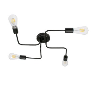 glo-00838-00838_2 GLOBOSTAR® LIBERTA 00838 ΜΟΝΤΕΡΝΟ ΦΩΤΙΣΤΙΚΟ ΟΡΟΦΗΣ ΠΛΕΓΜΑ ΠΟΛΥΦΩΤΟ 4 X E27 IP20 ΜΑΥΡΟ ΜΕΤΑ