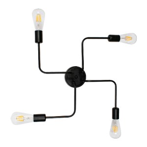 glo-00838-00838_3 GLOBOSTAR® LIBERTA 00838 ΜΟΝΤΕΡΝΟ ΦΩΤΙΣΤΙΚΟ ΟΡΟΦΗΣ ΠΛΕΓΜΑ ΠΟΛΥΦΩΤΟ 4 X E27 IP20 ΜΑΥΡΟ ΜΕΤΑ