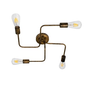 glo-00839-00839_2 GLOBOSTAR® LIBERTA 00839 ΜΟΝΤΕΡΝΟ ΦΩΤΙΣΤΙΚΟ ΟΡΟΦΗΣ ΠΛΕΓΜΑ ΠΟΛΥΦΩΤΟ 4 X E27 IP20 ΧΑΛΚΙΝΟ ΜΕ
