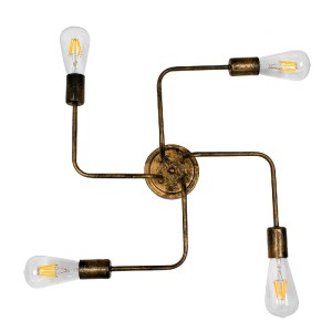 glo-00839-00839_3 GLOBOSTAR® LIBERTA 00839 ΜΟΝΤΕΡΝΟ ΦΩΤΙΣΤΙΚΟ ΟΡΟΦΗΣ ΠΛΕΓΜΑ ΠΟΛΥΦΩΤΟ 4 X E27 IP20 ΧΑΛΚΙΝΟ ΜΕ