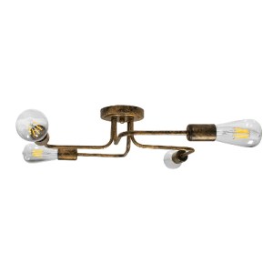 glo-00839-00839_4 GLOBOSTAR® LIBERTA 00839 ΜΟΝΤΕΡΝΟ ΦΩΤΙΣΤΙΚΟ ΟΡΟΦΗΣ ΠΛΕΓΜΑ ΠΟΛΥΦΩΤΟ 4 X E27 IP20 ΧΑΛΚΙΝΟ ΜΕ