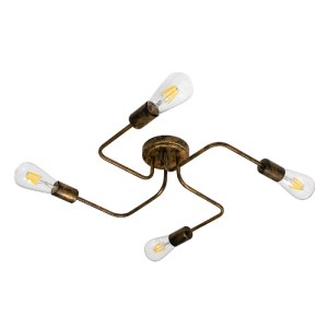 glo-00839-dba794_00839_0 GLOBOSTAR® LIBERTA 00839 ΜΟΝΤΕΡΝΟ ΦΩΤΙΣΤΙΚΟ ΟΡΟΦΗΣ ΠΛΕΓΜΑ ΠΟΛΥΦΩΤΟ 4 X E27 IP20 ΧΑΛΚΙΝΟ ΜΕ