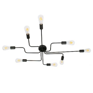 glo-00840-00840_2 GLOBOSTAR® LIBERTA 00840 ΜΟΝΤΕΡΝΟ ΦΩΤΙΣΤΙΚΟ ΟΡΟΦΗΣ ΠΛΕΓΜΑ ΠΟΛΥΦΩΤΟ 8 X E27 IP20 ΜΑΥΡΟ ΜΕΤΑ