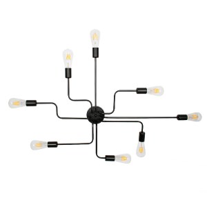 glo-00840-00840_3 GLOBOSTAR® LIBERTA 00840 ΜΟΝΤΕΡΝΟ ΦΩΤΙΣΤΙΚΟ ΟΡΟΦΗΣ ΠΛΕΓΜΑ ΠΟΛΥΦΩΤΟ 8 X E27 IP20 ΜΑΥΡΟ ΜΕΤΑ