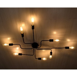 glo-00840-00840_88 GLOBOSTAR® LIBERTA 00840 ΜΟΝΤΕΡΝΟ ΦΩΤΙΣΤΙΚΟ ΟΡΟΦΗΣ ΠΛΕΓΜΑ ΠΟΛΥΦΩΤΟ 8 X E27 IP20 ΜΑΥΡΟ ΜΕΤΑ