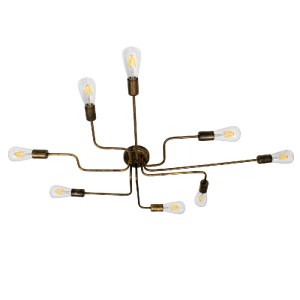 glo-00841-00841_2 GLOBOSTAR® LIBERTA 00841 ΜΟΝΤΕΡΝΟ ΦΩΤΙΣΤΙΚΟ ΟΡΟΦΗΣ ΠΛΕΓΜΑ ΠΟΛΥΦΩΤΟ 8 X E27 IP20 ΜΠΡΟΥΤΖΙΝΟ