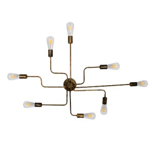 glo-00841-00841_3 GLOBOSTAR® LIBERTA 00841 ΜΟΝΤΕΡΝΟ ΦΩΤΙΣΤΙΚΟ ΟΡΟΦΗΣ ΠΛΕΓΜΑ ΠΟΛΥΦΩΤΟ 8 X E27 IP20 ΜΠΡΟΥΤΖΙΝΟ