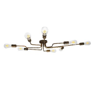glo-00841-00841_4 GLOBOSTAR® LIBERTA 00841 ΜΟΝΤΕΡΝΟ ΦΩΤΙΣΤΙΚΟ ΟΡΟΦΗΣ ΠΛΕΓΜΑ ΠΟΛΥΦΩΤΟ 8 X E27 IP20 ΜΠΡΟΥΤΖΙΝΟ