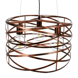 glo-00856-00856_6 GLOBOSTAR® TOKEN 00856 ΜΟΝΤΕΡΝΟ ΚΡΕΜΑΣΤΟ ΦΩΤΙΣΤΙΚΟ ΠΛΕΓΜΑ ΤΡΙΦΩΤΟ 3 X E27 IP20 ΧΑΛΚΙΝΟ ΜΕΤ