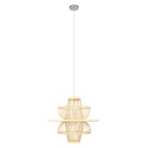 glo-00861-00861_3 GLOBOSTAR® BALI 00861 BOHO ΚΡΕΜΑΣΤΟ ΦΩΤΙΣΤΙΚΟ ΠΛΕΓΜΑ ΜΟΝΟΦΩΤΟ 1 X E27 IP20 ΜΠΕΖ ΞΥΛΟ - Μ45