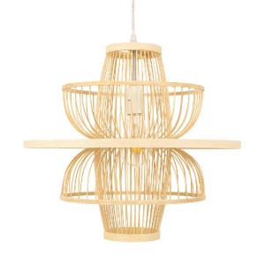 glo-00861-00861_4 GLOBOSTAR® BALI 00861 BOHO ΚΡΕΜΑΣΤΟ ΦΩΤΙΣΤΙΚΟ ΠΛΕΓΜΑ ΜΟΝΟΦΩΤΟ 1 X E27 IP20 ΜΠΕΖ ΞΥΛΟ - Μ45