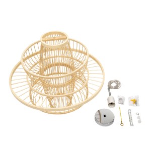 glo-00861-00861_7 GLOBOSTAR® BALI 00861 BOHO ΚΡΕΜΑΣΤΟ ΦΩΤΙΣΤΙΚΟ ΠΛΕΓΜΑ ΜΟΝΟΦΩΤΟ 1 X E27 IP20 ΜΠΕΖ ΞΥΛΟ - Μ45