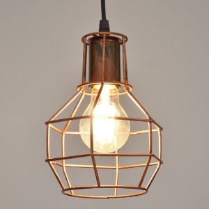glo-00866-00866_2 GLOBOSTAR® CAGE 00866 VINTAGE ΚΡΕΜΑΣΤΟ ΦΩΤΙΣΤΙΚΟ ΠΛΕΓΜΑ ΜΟΝΟΦΩΤΟ 1 X E27 IP20 ΧΑΛΚΙΝΟ ΜΕΤΑ