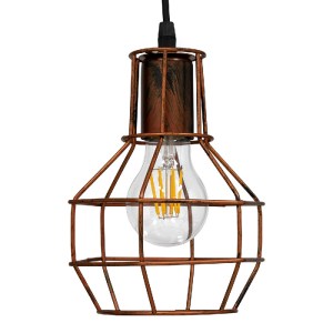 glo-00866-00866_4 GLOBOSTAR® CAGE 00866 VINTAGE ΚΡΕΜΑΣΤΟ ΦΩΤΙΣΤΙΚΟ ΠΛΕΓΜΑ ΜΟΝΟΦΩΤΟ 1 X E27 IP20 ΧΑΛΚΙΝΟ ΜΕΤΑ