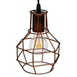 glo-00866-00866_6 GLOBOSTAR® CAGE 00866 VINTAGE ΚΡΕΜΑΣΤΟ ΦΩΤΙΣΤΙΚΟ ΠΛΕΓΜΑ ΜΟΝΟΦΩΤΟ 1 X E27 IP20 ΧΑΛΚΙΝΟ ΜΕΤΑ