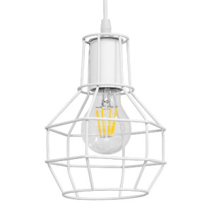glo-00867-00867_0 GLOBOSTAR® CAGE 00867 VINTAGE ΚΡΕΜΑΣΤΟ ΦΩΤΙΣΤΙΚΟ ΠΛΕΓΜΑ ΜΟΝΟΦΩΤΟ 1 X E27 IP20 ΛΕΥΚΟ ΜΕΤΑΛΛ