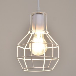 glo-00867-00867_2 GLOBOSTAR® CAGE 00867 VINTAGE ΚΡΕΜΑΣΤΟ ΦΩΤΙΣΤΙΚΟ ΠΛΕΓΜΑ ΜΟΝΟΦΩΤΟ 1 X E27 IP20 ΛΕΥΚΟ ΜΕΤΑΛΛ