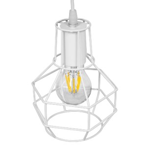 glo-00867-00867_6 GLOBOSTAR® CAGE 00867 VINTAGE ΚΡΕΜΑΣΤΟ ΦΩΤΙΣΤΙΚΟ ΠΛΕΓΜΑ ΜΟΝΟΦΩΤΟ 1 X E27 IP20 ΛΕΥΚΟ ΜΕΤΑΛΛ