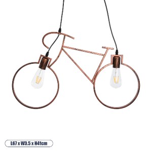 glo-00868-00868_00 GLOBOSTAR® BIKE 00868 VINTAGE ΚΡΕΜΑΣΤΟ ΦΩΤΙΣΤΙΚΟ ΦΙΓΟΥΡΑ ΔΙΦΩΤΟ 2 X E27 IP20 ΧΑΛΚΙΝΟ ΜΕΤΑΛ