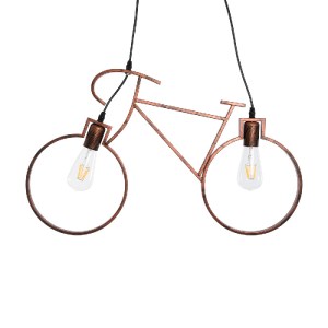 glo-00868-00868_2 GLOBOSTAR® BIKE 00868 VINTAGE ΚΡΕΜΑΣΤΟ ΦΩΤΙΣΤΙΚΟ ΦΙΓΟΥΡΑ ΔΙΦΩΤΟ 2 X E27 IP20 ΧΑΛΚΙΝΟ ΜΕΤΑΛ