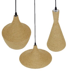 glo-00875-00875_4 GLOBOSTAR® SHANGHAI ROPE 00875 ΜΟΝΤΕΡΝΟ ΚΡΕΜΑΣΤΟ ΦΩΤΙΣΤΙΚΟ ΚΑΜΠΑΝΑ ΣΕΤ ΤΡΙΦΩΤΟ 3 X E27 IP2