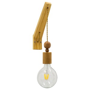 glo-00885-00885_5 GLOBOSTAR® NOVO 00885 VINTAGE ΕΠΙΤΟΙΧΙΟ ΦΩΤΙΣΤΙΚΟ ΑΠΛΙΚΑ ΜΟΝΟΦΩΤΟ 1 X E27 IP20 ΜΠΕΖ ΞΥΛΟ Μ
