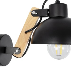 glo-00902-00902_7 GLOBOSTAR® GRANT 00902 ΜΟΝΤΕΡΝΟ ΕΠΙΤΟΙΧΙΟ ΦΩΤΙΣΤΙΚΟ ΑΠΛΙΚΑ ΜΟΝΟΦΩΤΟ 1 X E27 IP20 ΜΑΥΡΟ ΜΕΤΑΛΛΟ ΜΕ ΜΠΕΖ ΞΥΛΟ - Μ15 X Π23 X Υ22CM