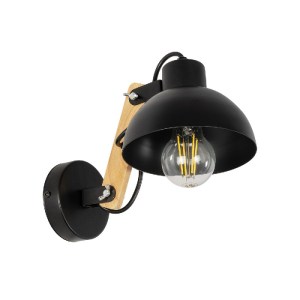 glo-00902-eea99b_00902_0 GLOBOSTAR® GRANT 00902 ΜΟΝΤΕΡΝΟ ΕΠΙΤΟΙΧΙΟ ΦΩΤΙΣΤΙΚΟ ΑΠΛΙΚΑ ΜΟΝΟΦΩΤΟ 1 X E27 IP20 ΜΑΥΡΟ ΜΕΤΑΛΛΟ ΜΕ ΜΠΕΖ ΞΥΛΟ - Μ15 X Π23 X Υ22CM