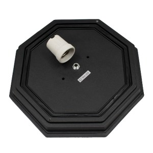 glo-00912-00912_7 GLOBOSTAR® RUBY 00912 VINTAGE ΦΩΤΙΣΤΙΚΟ ΠΛΑΦΟΝΙΕΡΑ ΟΡΟΦΗΣ ΜΟΝΟΦΩΤΟ 1 X E27 IP20 ΜΑΥΡΟ ΜΕΤΑ
