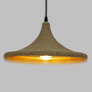 glo-00917-00917_2 GLOBOSTAR® SHANGHAI ROPE 00917 BOHO ΚΡΕΜΑΣΤΟ ΦΩΤΙΣΤΙΚΟ ΚΑΜΠΑΝΑ ΜΟΝΟΦΩΤΟ 1 X E27 IP20 ΜΠΕΖ 