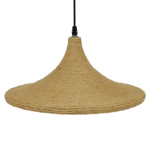 glo-00917-00917_5 GLOBOSTAR® SHANGHAI ROPE 00917 BOHO ΚΡΕΜΑΣΤΟ ΦΩΤΙΣΤΙΚΟ ΚΑΜΠΑΝΑ ΜΟΝΟΦΩΤΟ 1 X E27 IP20 ΜΠΕΖ 
