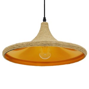 glo-00917-00917_6 GLOBOSTAR® SHANGHAI ROPE 00917 BOHO ΚΡΕΜΑΣΤΟ ΦΩΤΙΣΤΙΚΟ ΚΑΜΠΑΝΑ ΜΟΝΟΦΩΤΟ 1 X E27 IP20 ΜΠΕΖ 