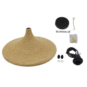 glo-00917-00917_9 GLOBOSTAR® SHANGHAI ROPE 00917 BOHO ΚΡΕΜΑΣΤΟ ΦΩΤΙΣΤΙΚΟ ΚΑΜΠΑΝΑ ΜΟΝΟΦΩΤΟ 1 X E27 IP20 ΜΠΕΖ 