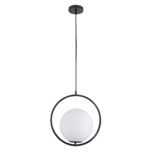 glo-00931-00931_3 GLOBOSTAR® MADRID 00931 ΜΟΝΤΕΡΝΟ ΚΡΕΜΑΣΤΟ ΦΩΤΙΣΤΙΚΟ ΜΠΑΛΑ ΜΟΝΟΦΩΤΟ 1 X E27 IP20 ΜΑΥΡΟ ΜΕΤΑ