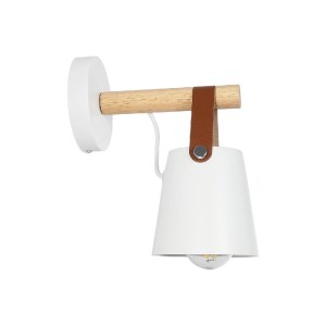 glo-00946-00946_4 GLOBOSTAR® AMY 00946 ΜΟΝΤΕΡΝΟ ΕΠΙΤΟΙΧΙΟ ΦΩΤΙΣΤΙΚΟ ΑΠΛΙΚΑ ΜΟΝΟΦΩΤΟ 1 X E27 IP20 ΛΕΥΚΟ ΜΕΤΑΛΛΟ, ΜΠΕΖ ΞΥΛΟ ΜΕ ΠΟΡΤΟΚΑΛΙ ΔΕΡΜΑ - Μ13 X Π21 X Y24CM
