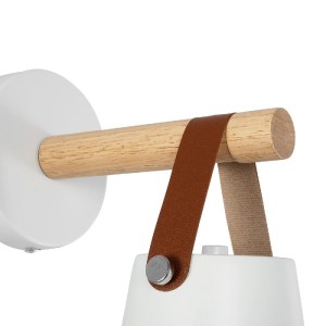 glo-00946-00946_5 GLOBOSTAR® AMY 00946 ΜΟΝΤΕΡΝΟ ΕΠΙΤΟΙΧΙΟ ΦΩΤΙΣΤΙΚΟ ΑΠΛΙΚΑ ΜΟΝΟΦΩΤΟ 1 X E27 IP20 ΛΕΥΚΟ ΜΕΤΑΛΛΟ, ΜΠΕΖ ΞΥΛΟ ΜΕ ΠΟΡΤΟΚΑΛΙ ΔΕΡΜΑ - Μ13 X Π21 X Y24CM