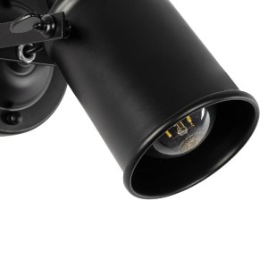 glo-00948-00948_5 GLOBOSTAR® JAKE 00948 ΜΟΝΤΕΡΝΟ ΕΠΙΤΟΙΧΙΟ ΦΩΤΙΣΤΙΚΟ ΑΠΛΙΚΑ ΜΟΝΟΦΩΤΟ 1 X E27 IP20 ΜΑΥΡΟ ΜΕΤΑΛΛΟ - Μ9 X Π22 X Y22CM