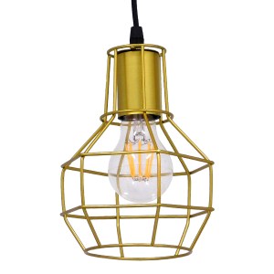 glo-00950-00950_0 GLOBOSTAR® CAGE 00950 VINTAGE ΚΡΕΜΑΣΤΟ ΦΩΤΙΣΤΙΚΟ ΠΛΕΓΜΑ ΜΟΝΟΦΩΤΟ 1 X E27 IP20 ΧΡΥΣΟ ΜΕΤΑΛΛ