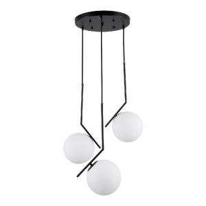 glo-00952-00952_0 GLOBOSTAR® MONROE 00952 ΜΟΝΤΕΡΝΟ ΚΡΕΜΑΣΤΟ ΦΩΤΙΣΤΙΚΟ ΜΠΑΛΑ ΤΡΙΦΩΤΟ 3 X E27 IP20 ΜΑΥΡΟ ΜΕΤΑΛ