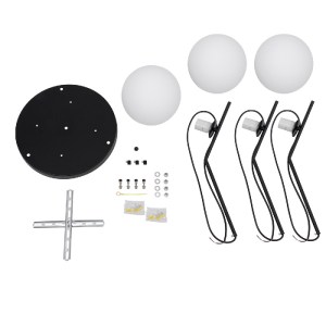 glo-00952-00952_6 GLOBOSTAR® MONROE 00952 ΜΟΝΤΕΡΝΟ ΚΡΕΜΑΣΤΟ ΦΩΤΙΣΤΙΚΟ ΜΠΑΛΑ ΤΡΙΦΩΤΟ 3 X E27 IP20 ΜΑΥΡΟ ΜΕΤΑΛ