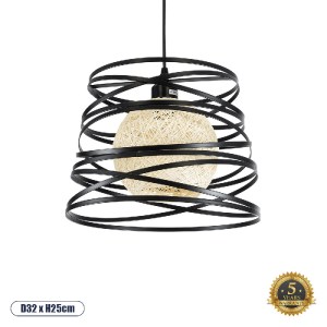 glo-00961-00961_0 GLOBOSTAR® CARTER 00961 ΜΟΝΤΕΡΝΟ ΚΡΕΜΑΣΤΟ ΦΩΤΙΣΤΙΚΟ ΠΛΕΓΜΑ ΜΟΝΟΦΩΤΟ 1 X E27 IP20 ΜΑΥΡΟ ΜΕΤ