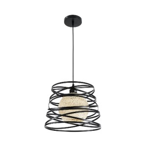 glo-00961-00961_4 GLOBOSTAR® CARTER 00961 ΜΟΝΤΕΡΝΟ ΚΡΕΜΑΣΤΟ ΦΩΤΙΣΤΙΚΟ ΠΛΕΓΜΑ ΜΟΝΟΦΩΤΟ 1 X E27 IP20 ΜΑΥΡΟ ΜΕΤ