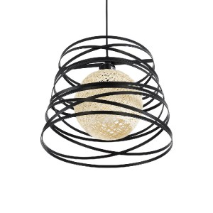 glo-00961-00961_6 GLOBOSTAR® CARTER 00961 ΜΟΝΤΕΡΝΟ ΚΡΕΜΑΣΤΟ ΦΩΤΙΣΤΙΚΟ ΠΛΕΓΜΑ ΜΟΝΟΦΩΤΟ 1 X E27 IP20 ΜΑΥΡΟ ΜΕΤ