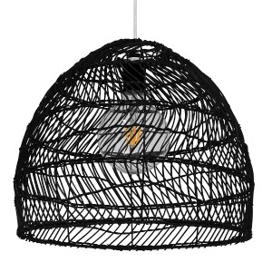 glo-00969-00969_0 GLOBOSTAR® MALIBU 00969 BOHO ΚΡΕΜΑΣΤΟ ΦΩΤΙΣΤΙΚΟ ΠΛΕΓΜΑ ΜΟΝΟΦΩΤΟ 1 X E27 IP20 ΜΑΥΡΟ ΞΥΛΟ - 
