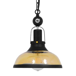 glo-00971-00971_4 GLOBOSTAR® BILLIARD 00971 VINTAGE ΚΡΕΜΑΣΤΟ ΦΩΤΙΣΤΙΚΟ ΚΑΜΠΑΝΑ ΜΟΝΟΦΩΤΟ 1 X E27 IP20 MΑΥΡΟ Μ